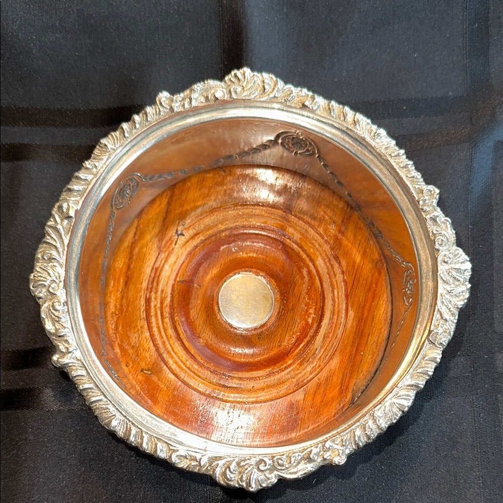 Sophisticated  Silver Plated and Brown wine coaster